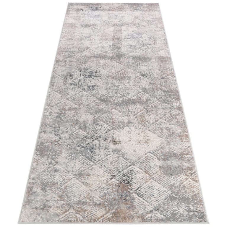 Tappeto Passatoia Valley Grigio Beige Geometrico Quadrato