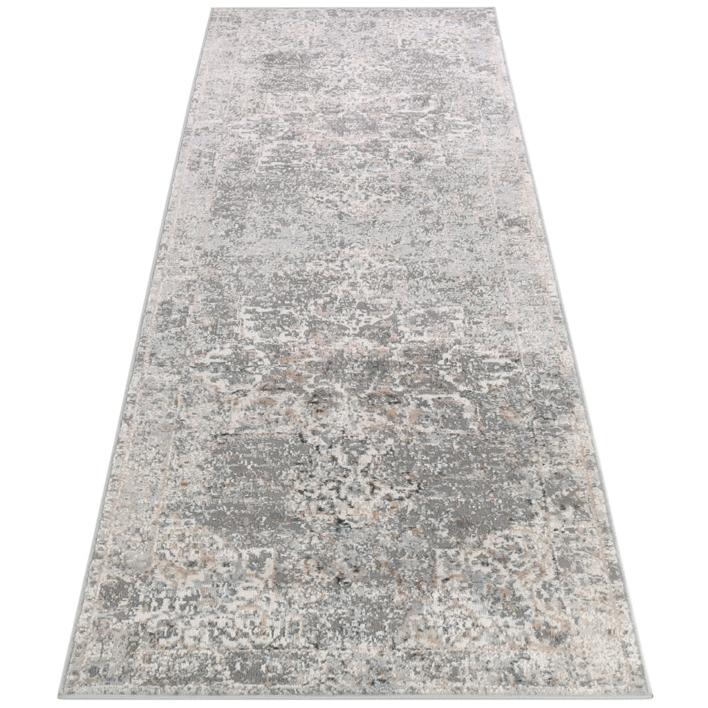 Tappeto Passatoia Valley Grigio Scuro Floreale Rosone