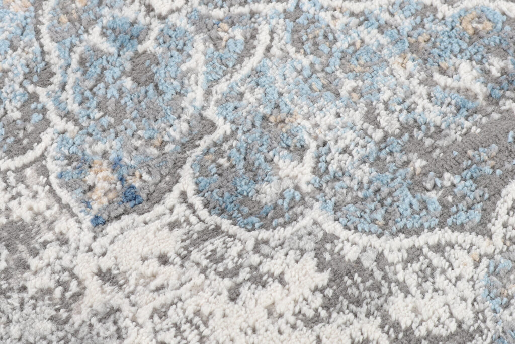 Tappeto Passatoia Valley Grigio Blu Vintage Floreale