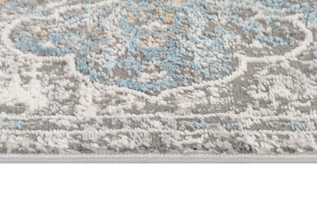 Tappeto Passatoia Valley Grigio Blu Vintage Floreale