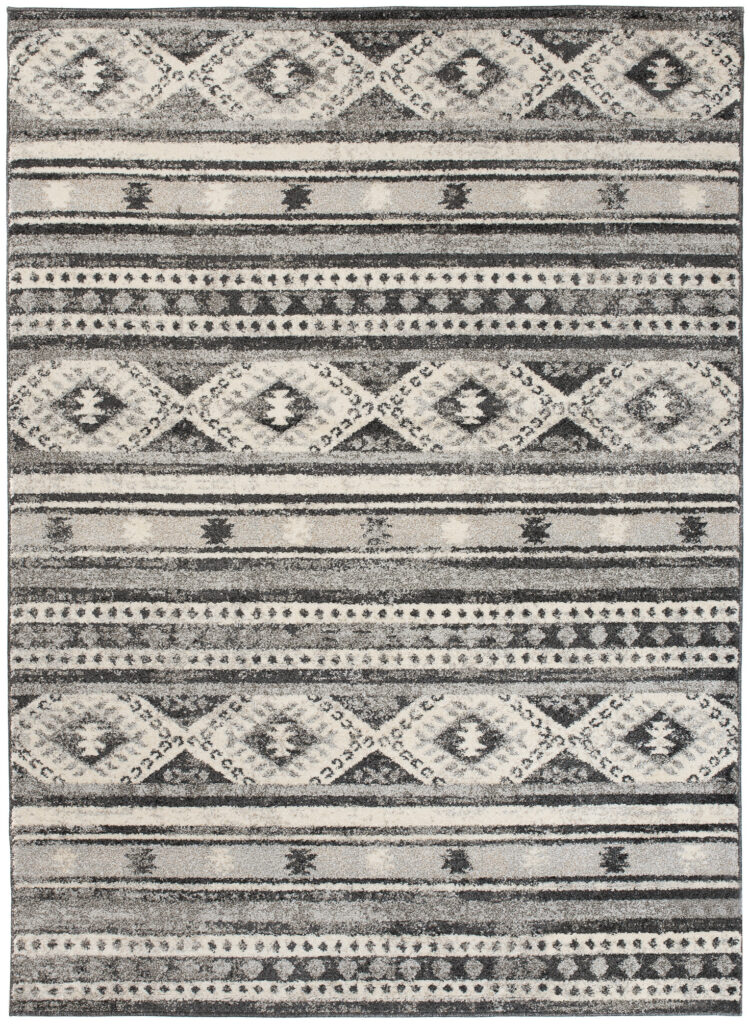 Tappeto Ethno Grigio Grafite Geometrico
