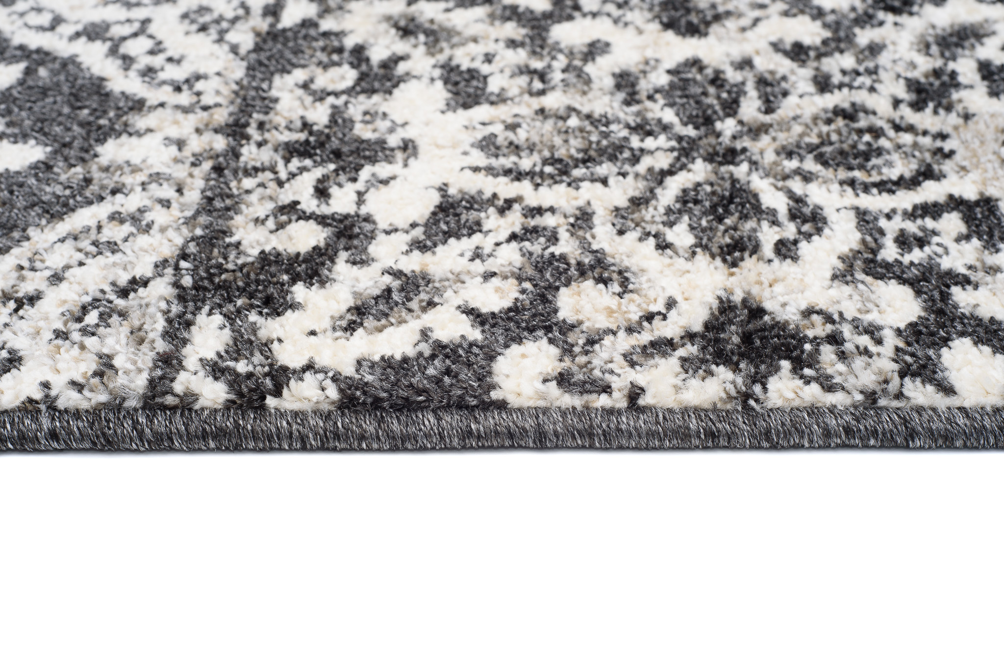 Tappeto Passatoia Ethno Grigio Scuro Crema Floreale