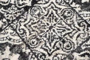 Tappeto Passatoia Ethno Grigio Scuro Crema Floreale