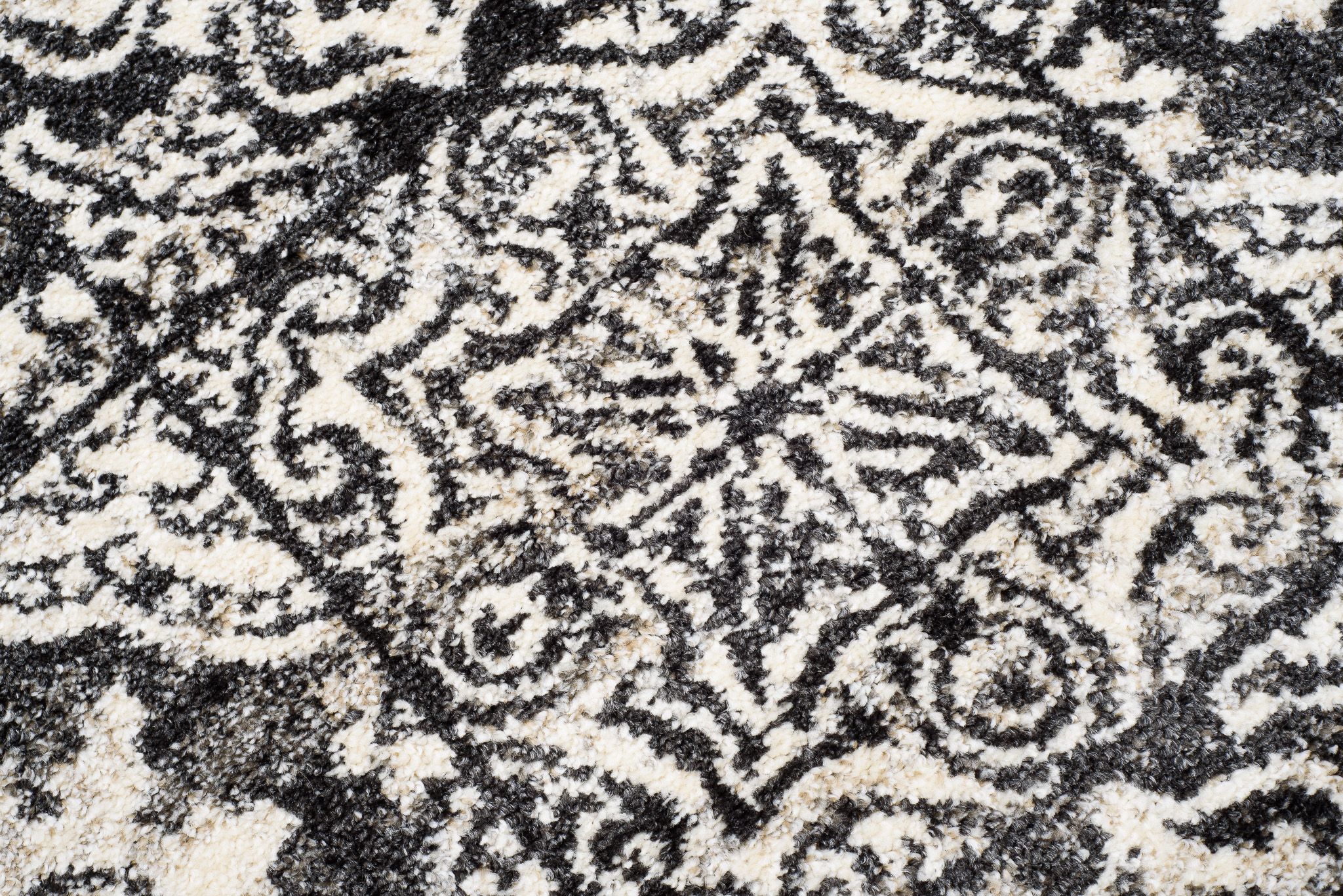 Tappeto Passatoia Ethno Grigio Scuro Crema Floreale