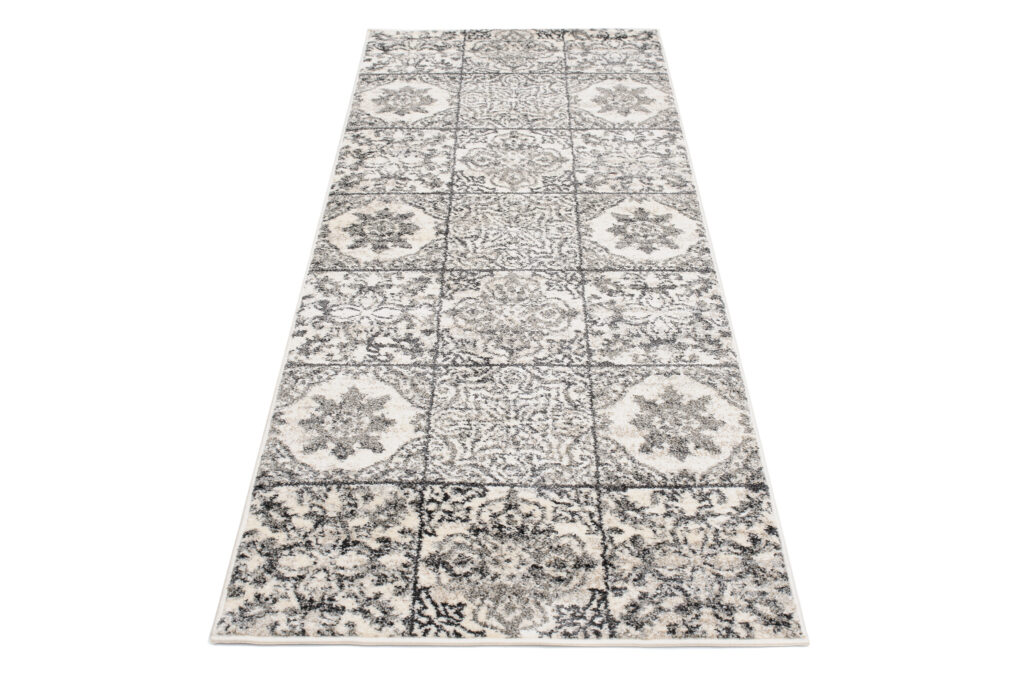 Tappeto Passatoia Ethno Grigio Crema Floreale