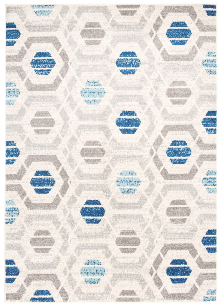 Tappeto Cosmo Moderno Grigio Blu Geometrico