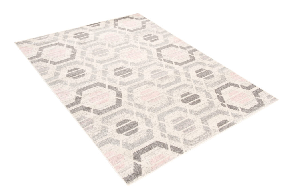 Tappeto Cosmo Moderno Grigio Rosa Geometrico