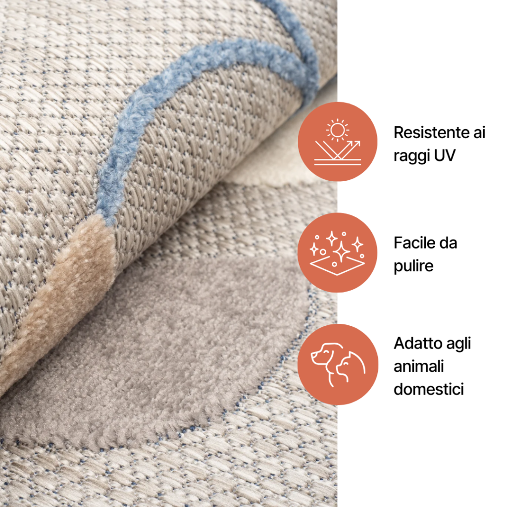 Tappeto Esterno Patio Multicolore Vintage