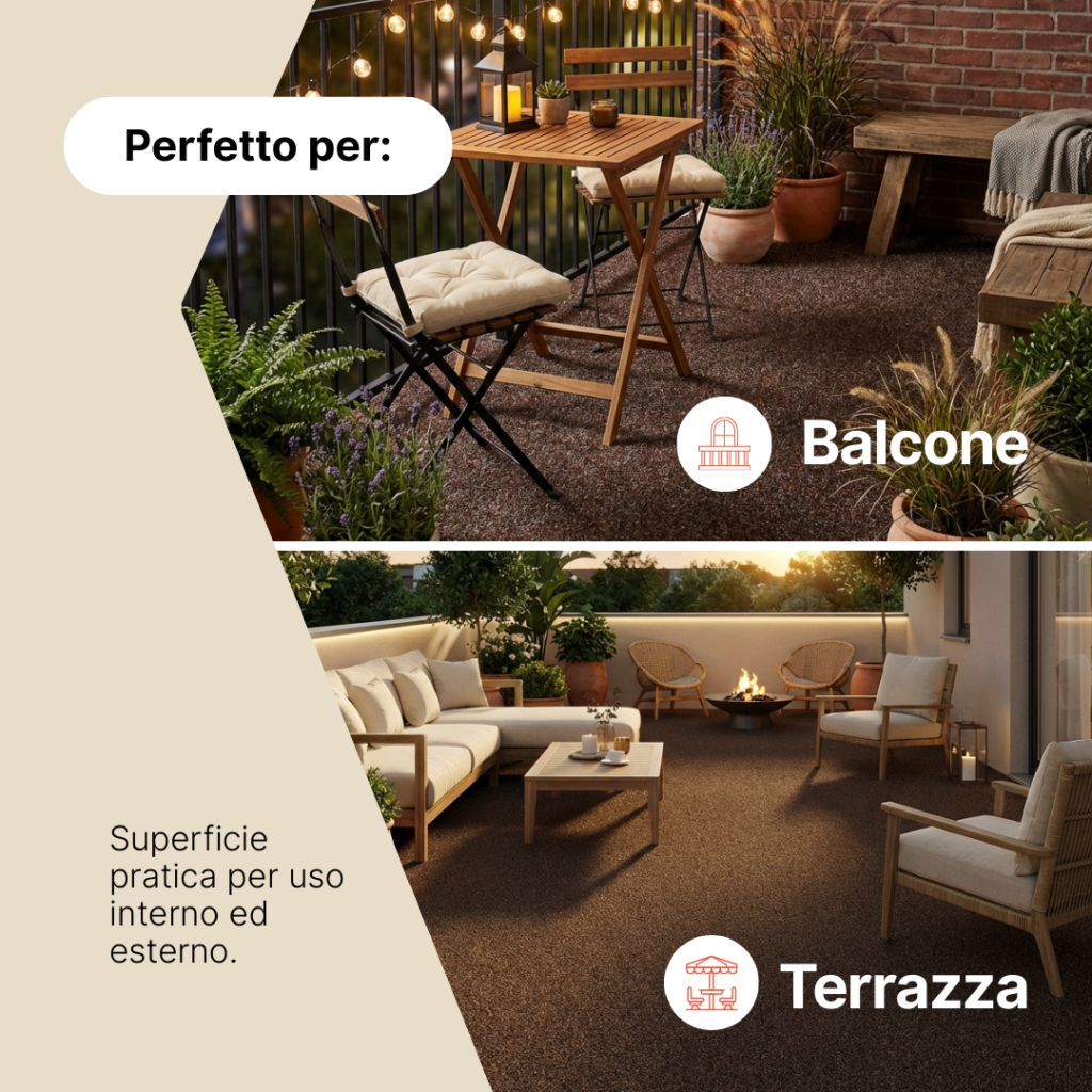 Erba Sintetica Garden Marrone 7mm