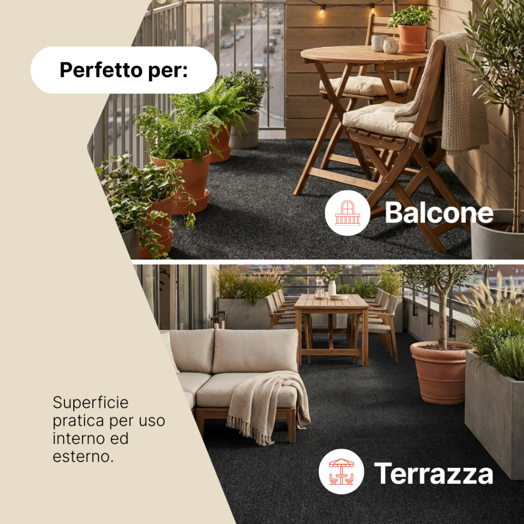 Erba Sintetica Garden Antracite 7mm