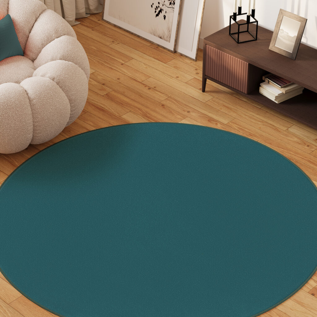 Tappeto Mono Rotondo Interno Esterno Blu