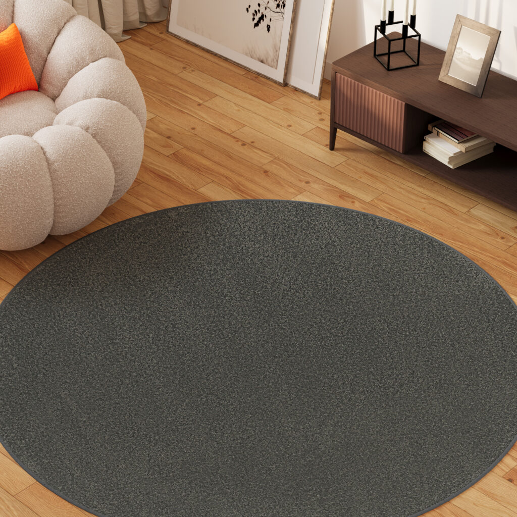 Tappeto Mono Rotondo Interno Esterno Grigio Chiaro