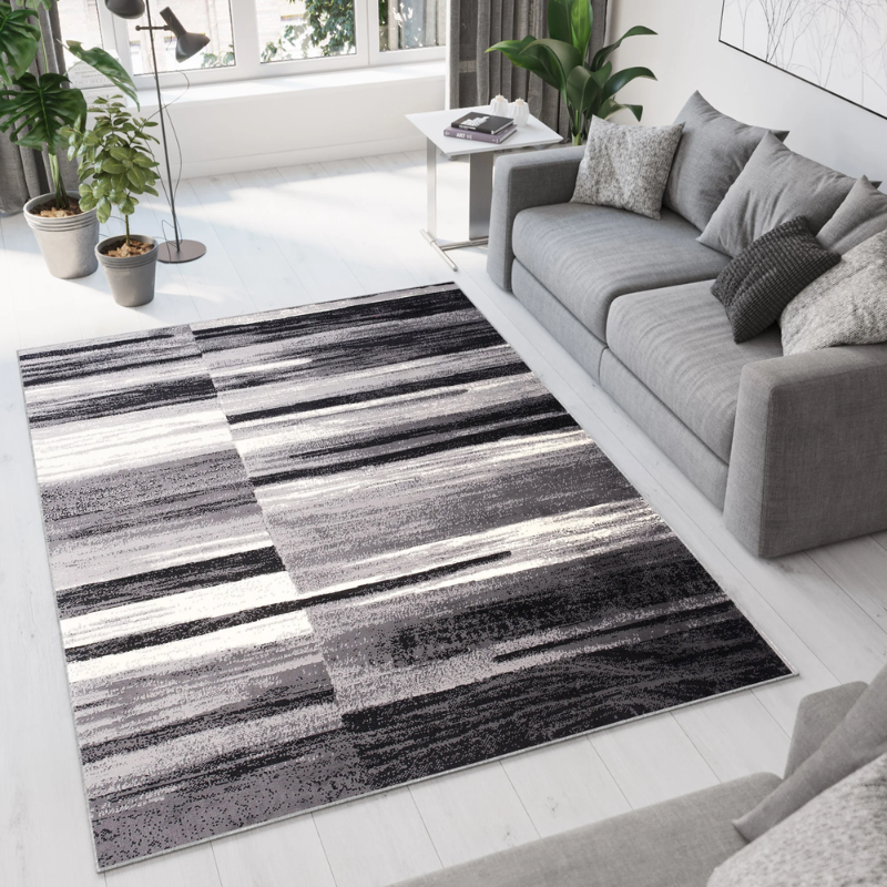 Tappeto Dream Astratto Grigio Nero Linee