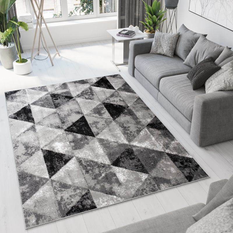 Tappeto Luxury Grigio Geometrico Triangoli