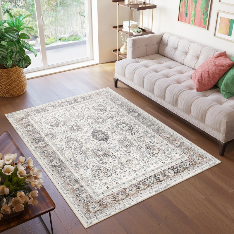 Tappeto Valley Grigio Rame Ornamenti Vintage