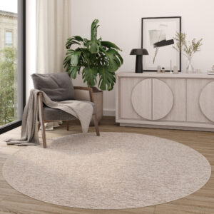 Tappeto Nizza Rotondo Beige Chiaro Moderno Antiscivolo
