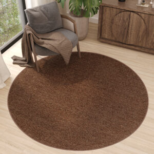 Tappeto Nizza Rotondo Marrone Moderno Antiscivolo