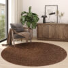 Tappeto Nizza Rotondo Marrone Moderno Antiscivolo