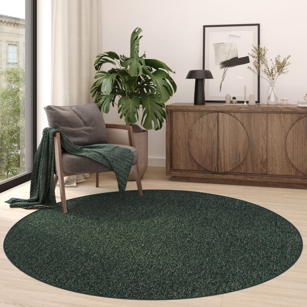 Tappeto Nizza Rotondo Verde Moderno Antiscivolo