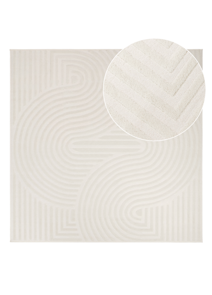 Tappeto Hygge Quadrato Bianco Sporco Moderno
