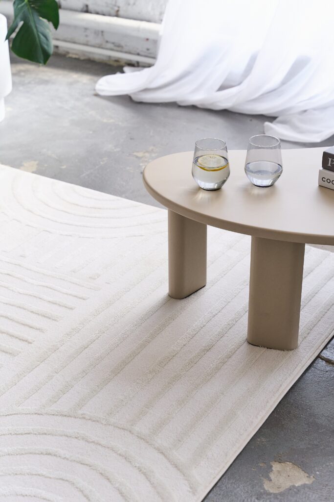 Tappeto Hygge Quadrato Bianco Sporco Geometrico