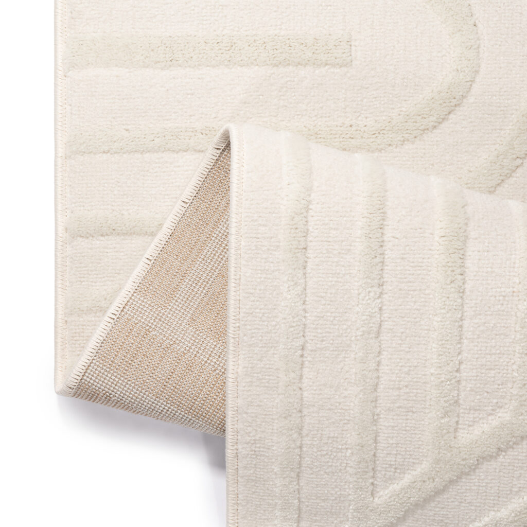 Tappeto Hygge Quadrato Bianco Sporco Geometrico