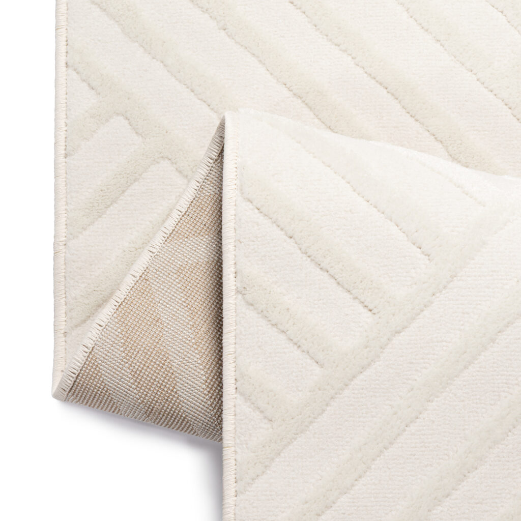 Tappeto Hygge Quadrato Bianco Sporco Rombi