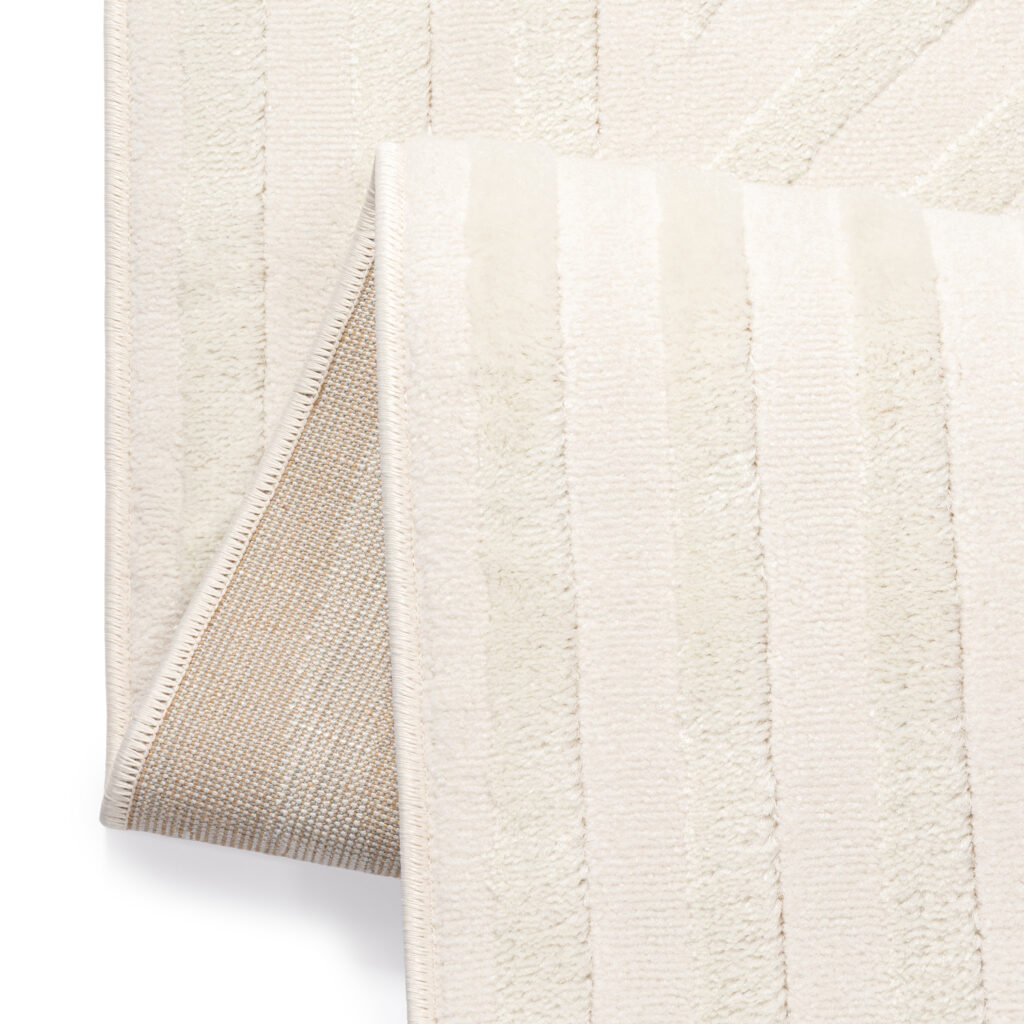 Tappeto Hygge Quadrato Bianco Sporco Linee