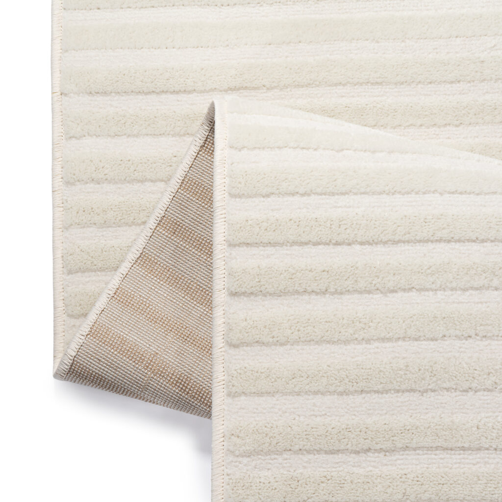 Tappeto Hygge Quadrato Bianco Sporco Strisce
