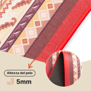 Tappeto Nora Rosso Classico Antiscivolo