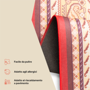 Tappeto Nora Rosso Classico Antiscivolo