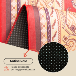 Tappeto Nora Rosso Classico Antiscivolo
