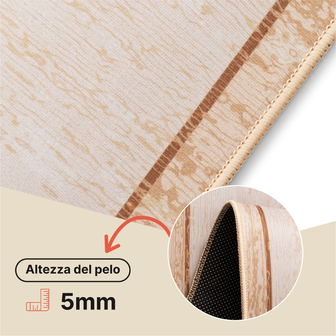Tappeto Nora Marrone con Cornice Antiscivolo