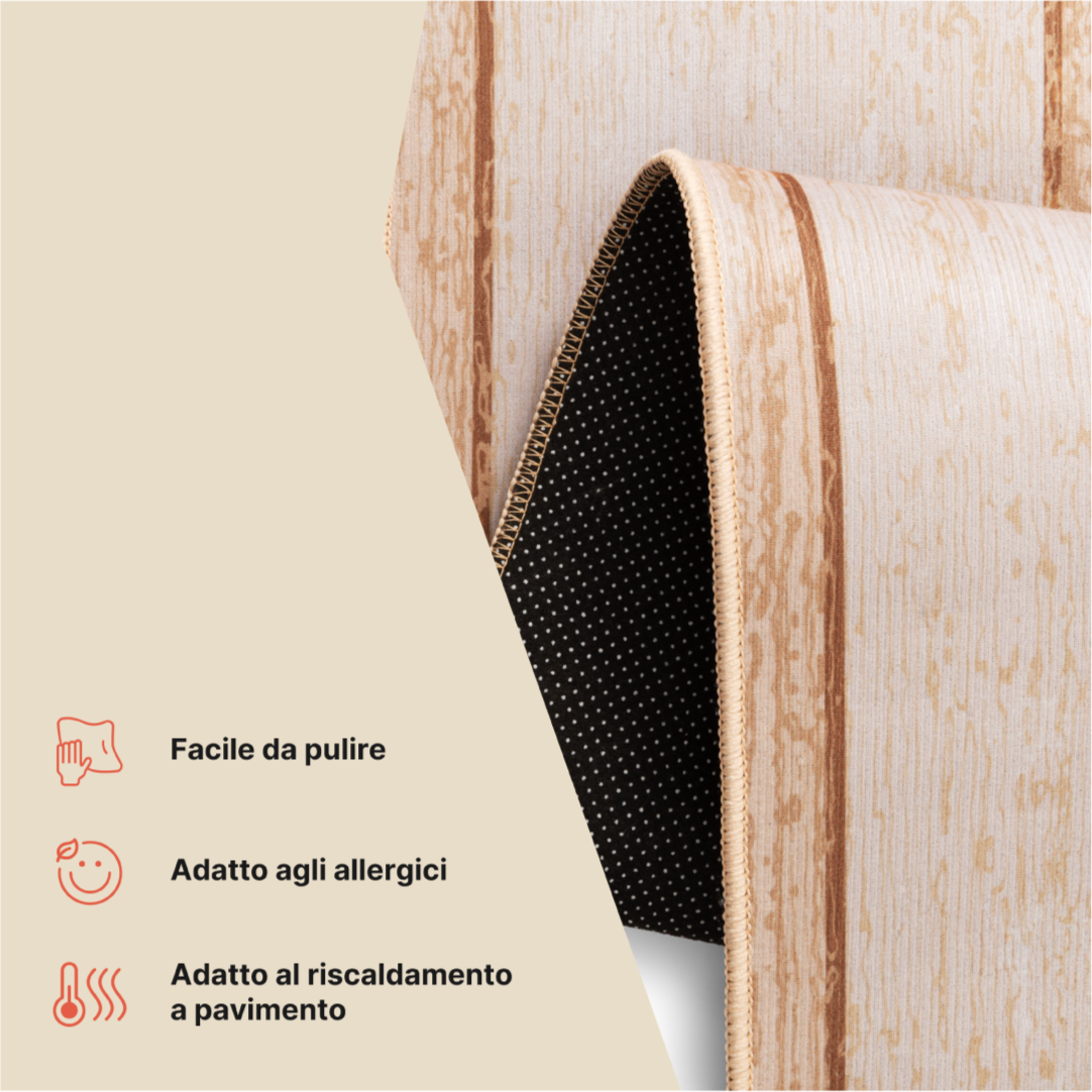 Tappeto Nora Marrone con Cornice Antiscivolo