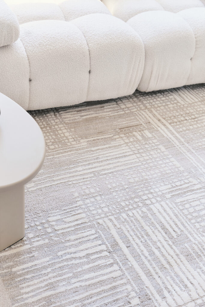Tappeto Trend Quadrato Beige Moderno a Linee