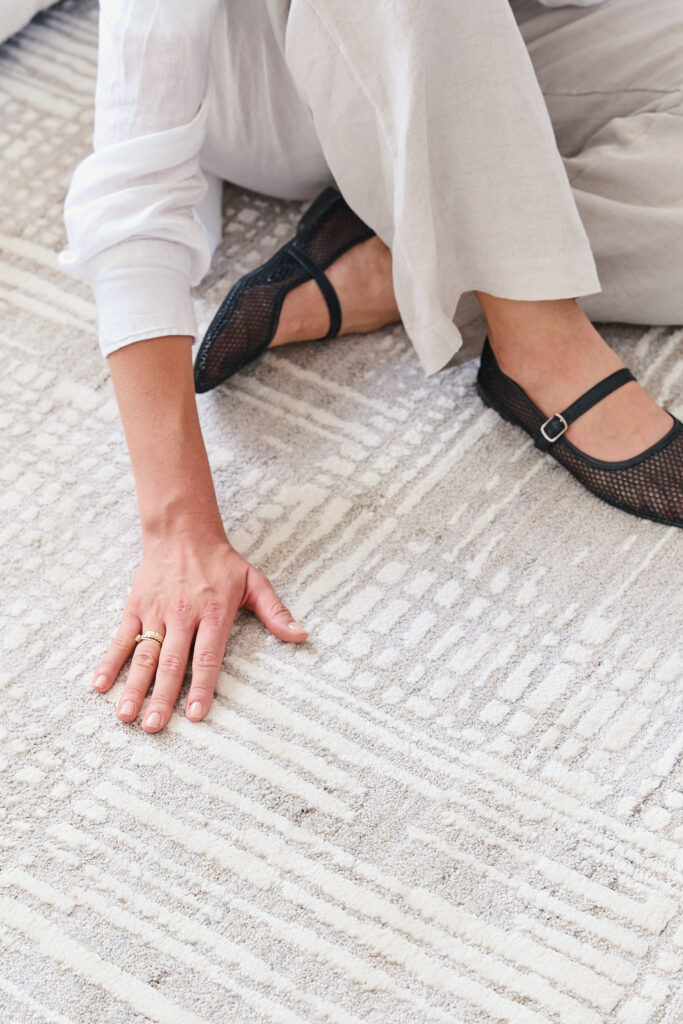 Tappeto Trend Quadrato Beige Moderno a Linee