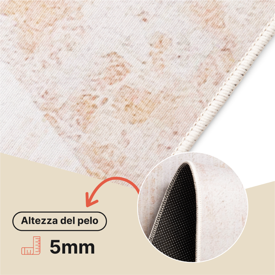 Tappeto Nora Beige Grigio Antiscivolo
