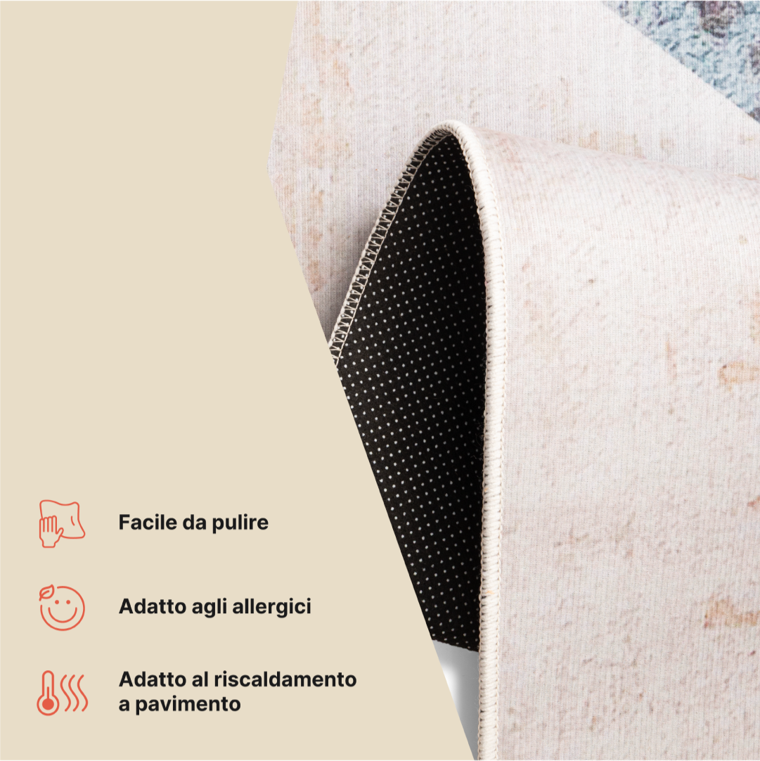 Tappeto Nora Beige Grigio Antiscivolo