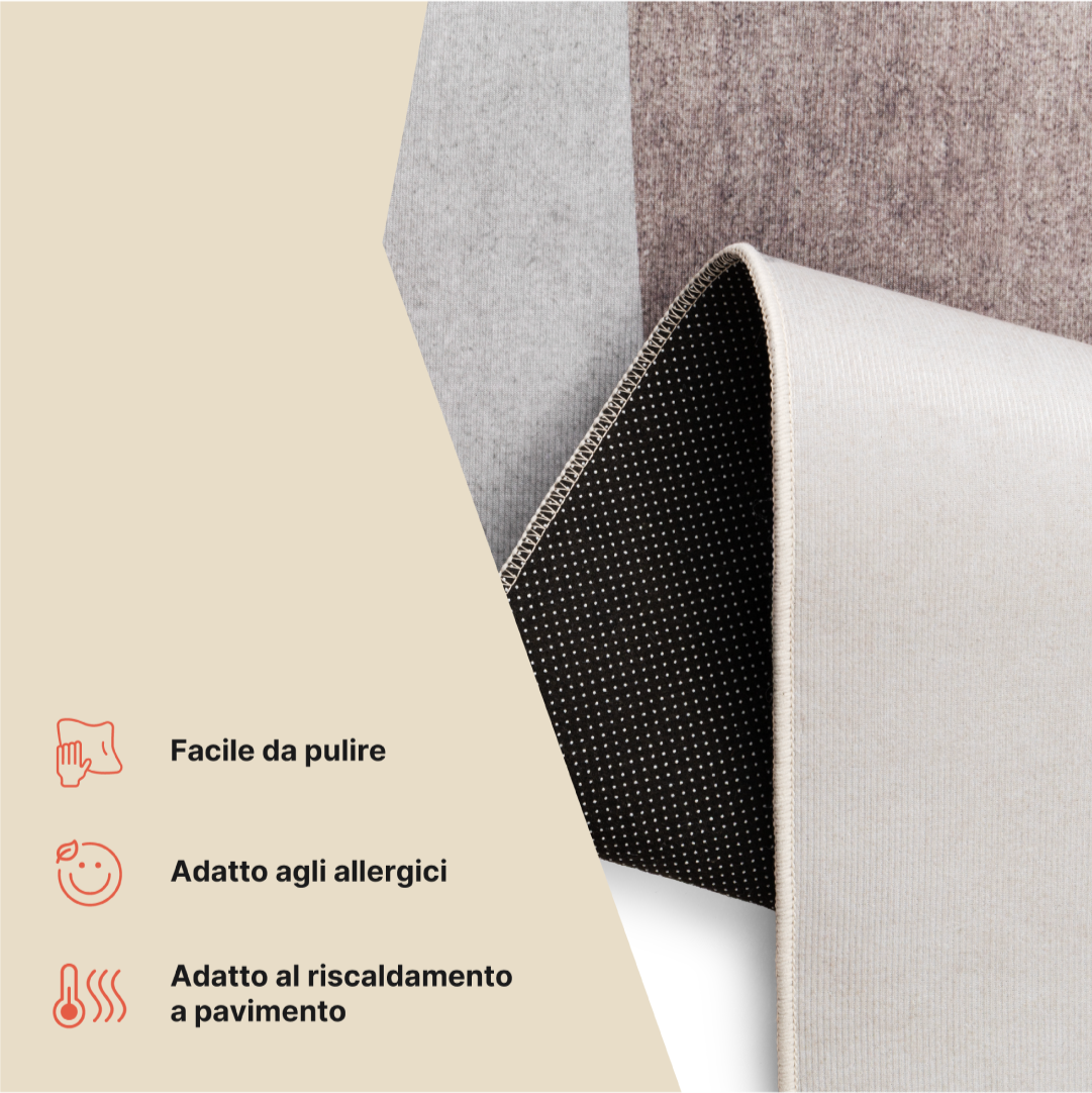 Tappeto Nora Grigio Astratto Antiscivolo