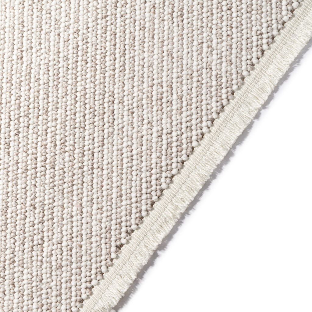 Tappeto Agra Beige con Frange Bianche