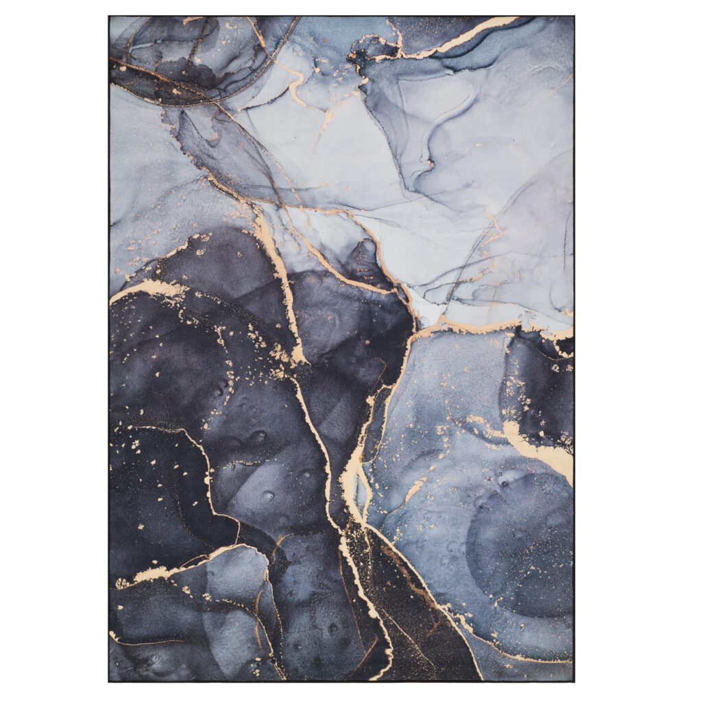 Tappeto Nora Grigio Blu Marino Marmo Antiscivolo