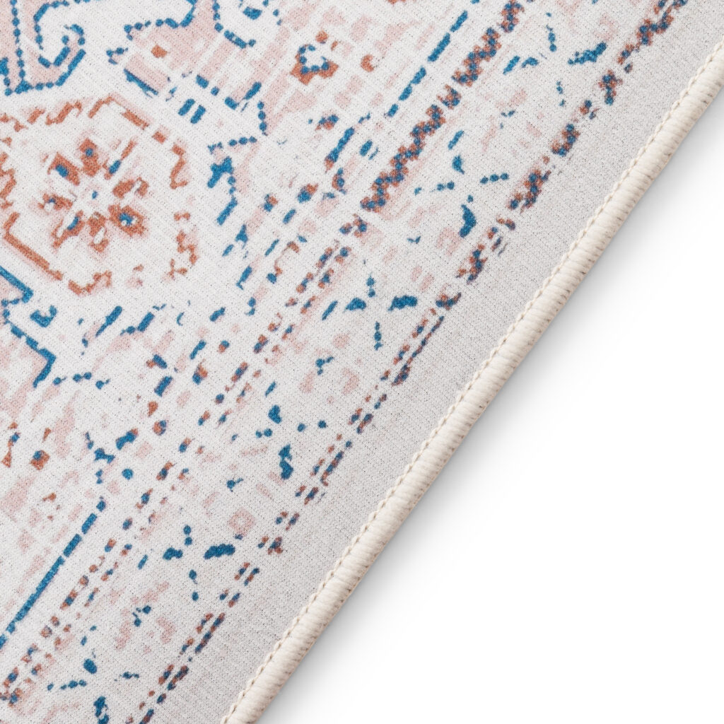 Tappeto Nora Crema Blu Antiscivolo