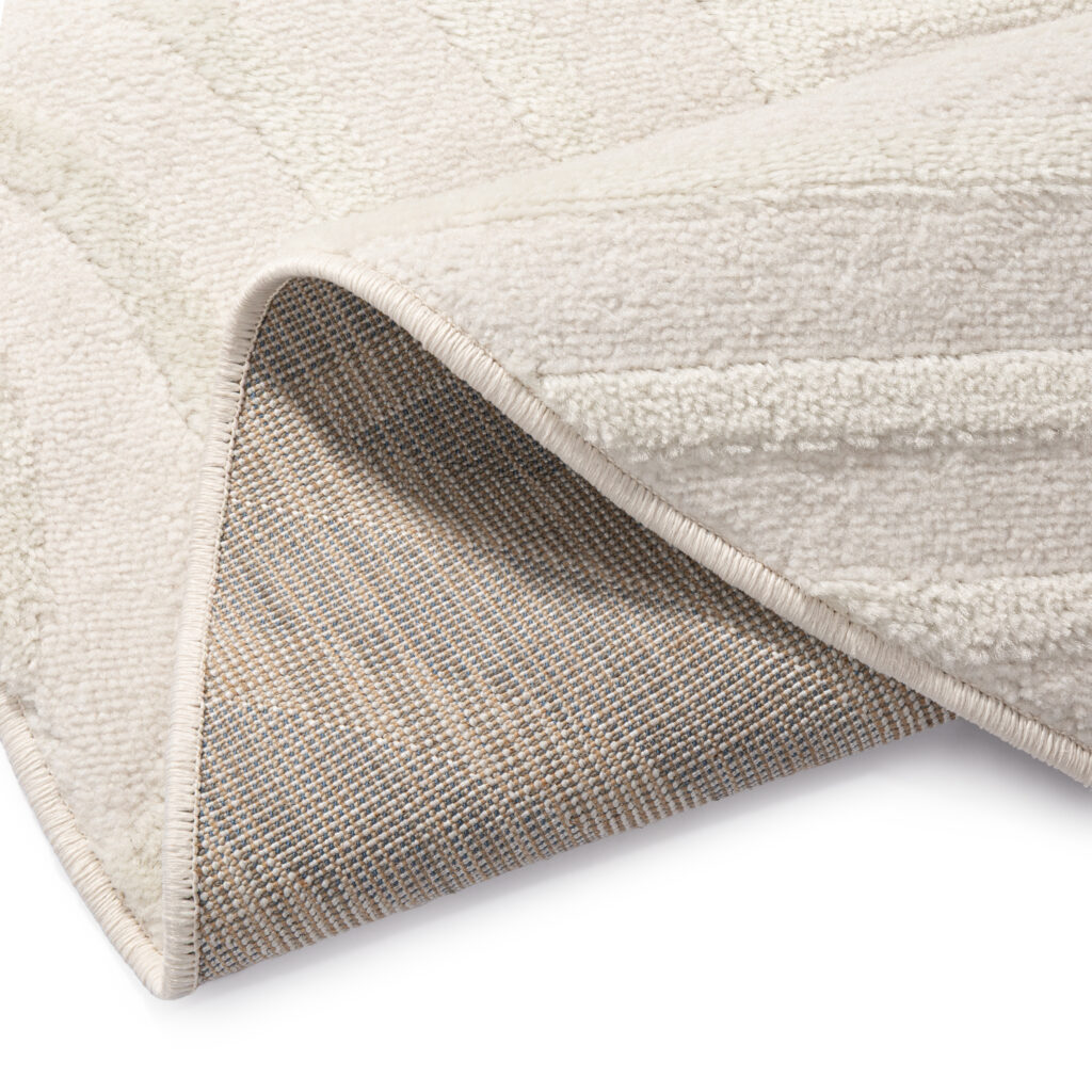 Tappeto Hygge Rotondo Bianco Sporco Geometrico