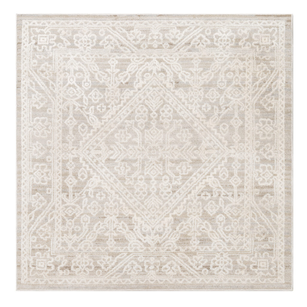 Tappeto Trend Quadrato Beige a Rombo Vintage