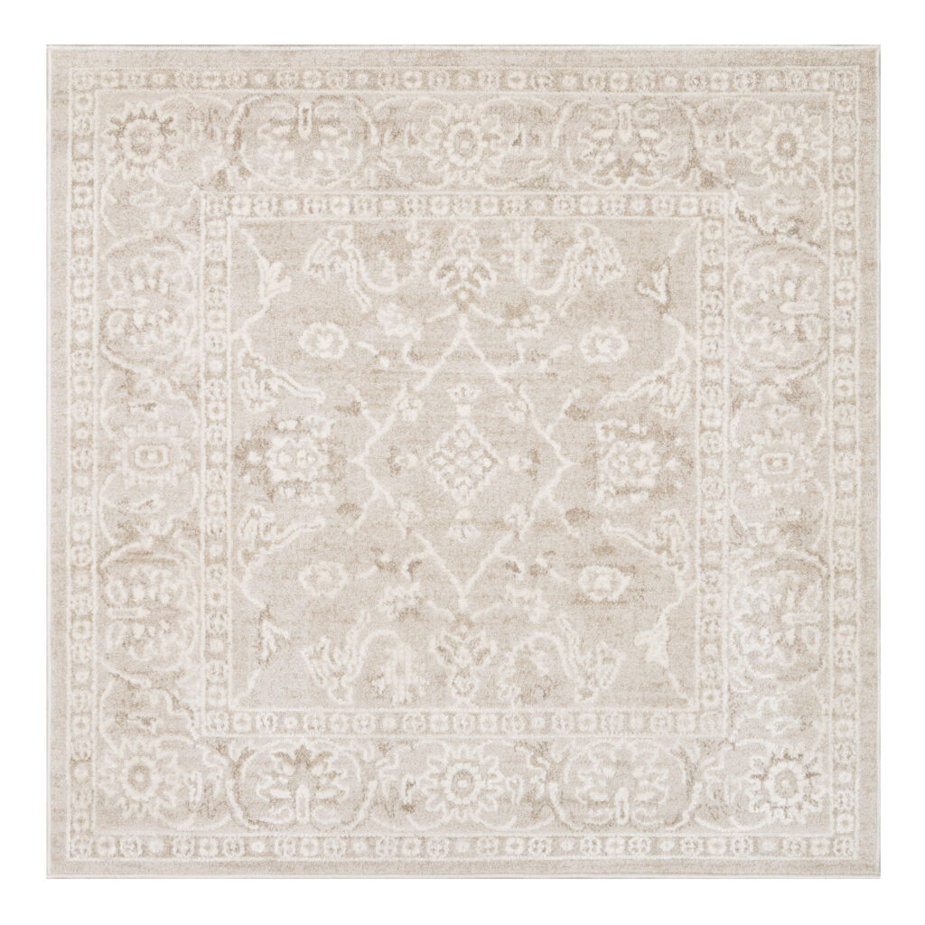 Tappeto Trend Quadrato Beige Floreale Vintage