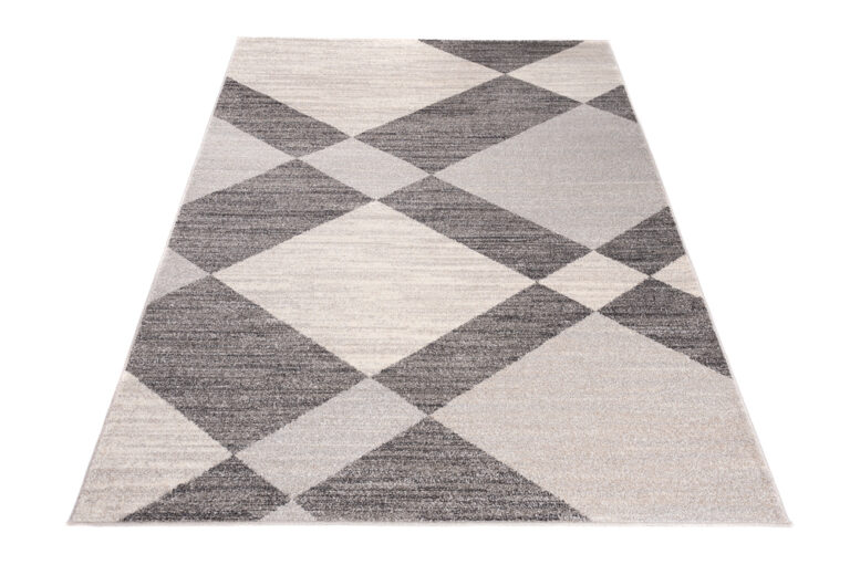 Tappeto Sari Moderno Grigio Crema Geometrico Rete
