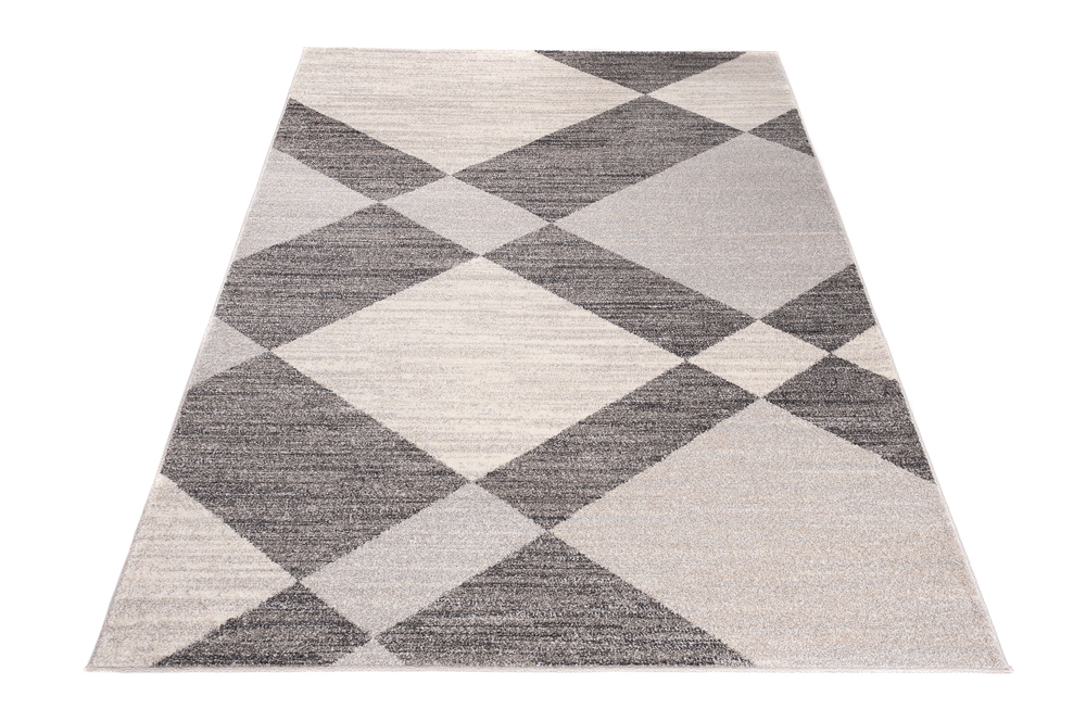 Tappeto Sari Moderno Grigio Crema Geometrico Rete