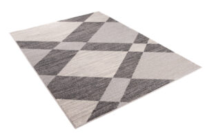Tappeto Sari Moderno Grigio Crema Geometrico Rete