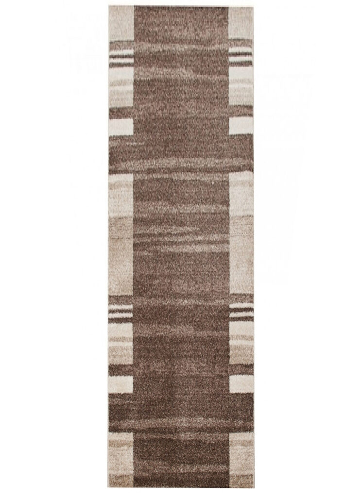 Passatoia Sari Marrone Beige con Cornice
