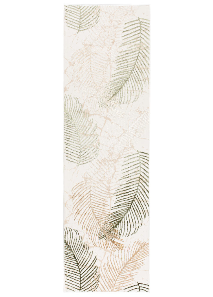Passatoia Crystal Beige Verde Foglie